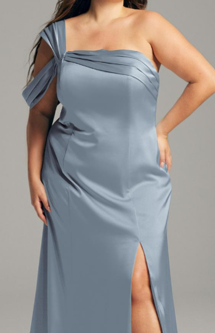 AW BRIDAL 2 XS dusty blue Lenora formal party bridesmaid wedding maxi dress 0b18